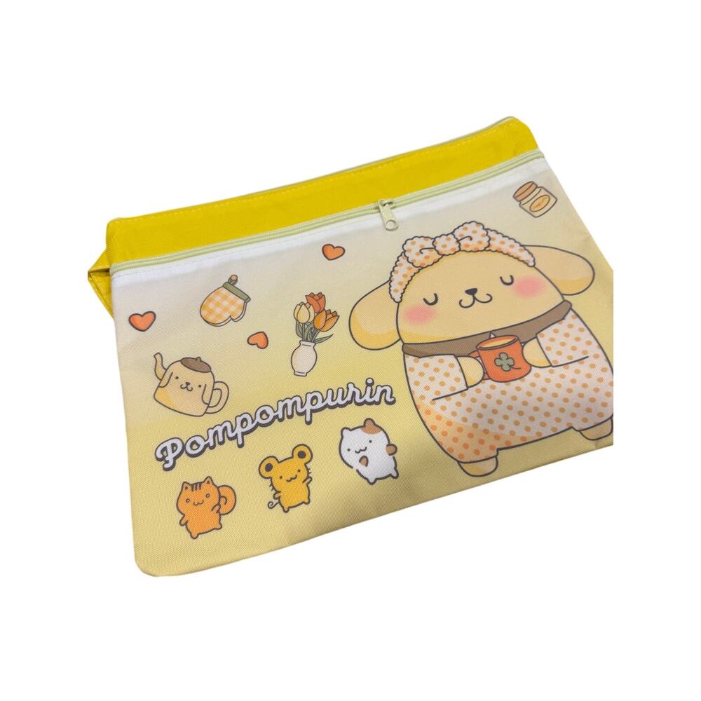 Pompompurin Sanrio canvas very sturdy documents/sheets folder zippers and strap